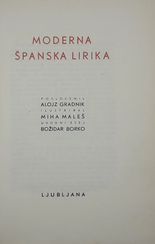 MODERNA ŠPANSKA LIRIKA, več avtorjev