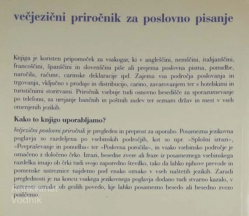 VEČJEZIČNI POSLOVNI PRIROČNIK, več avtorjev