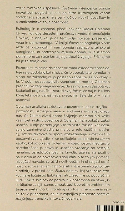 FOKUS; SKRITO GONILO ODLIČNOSTI, Daniel Goleman