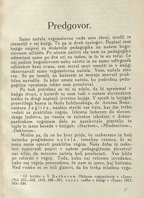 VZGOJESLOVNA NAČELA, dr. Fr. Ušeničnik