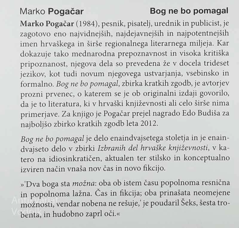 BOG NE BO POMAGAL, Marko Pogačar