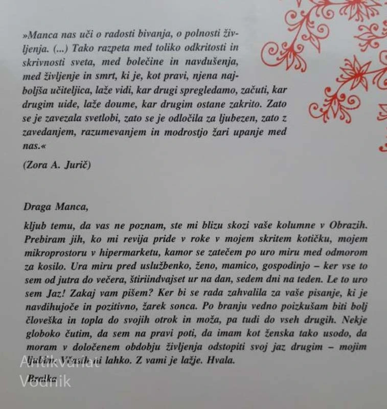 ŽARETI UPANJE, Manca Košir