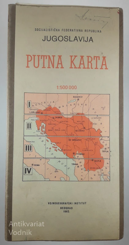 PUTNA KARTA JUGOSLAVIJE 1: 500000