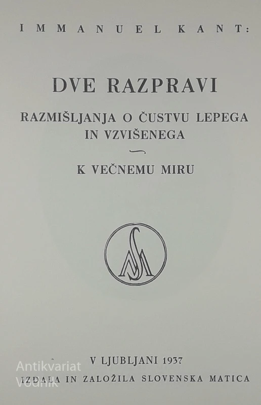DVE RAZPRAVI, Immanuel Kant