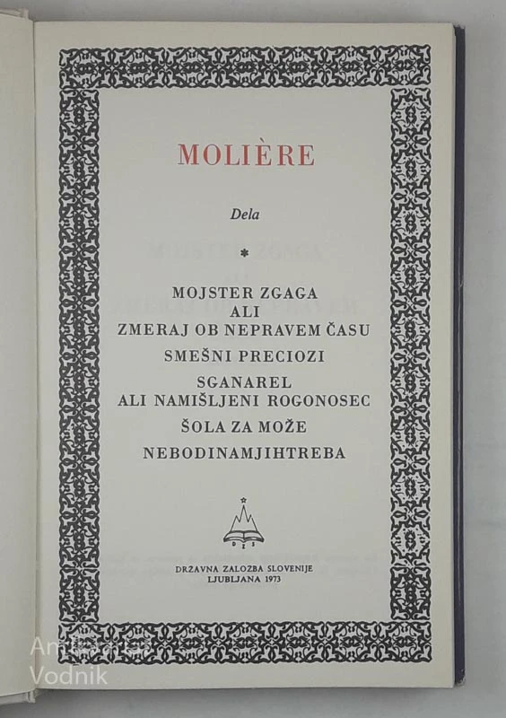 MOLIERE, zbrana dela