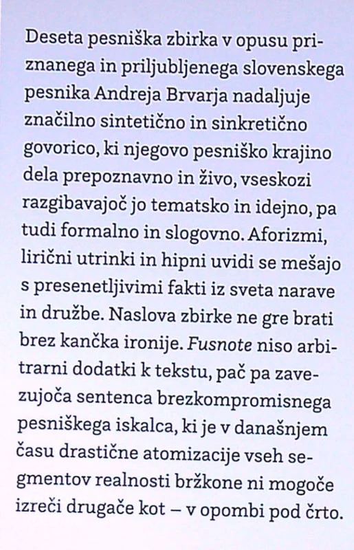 FUSNOTE, Andrej Brvar