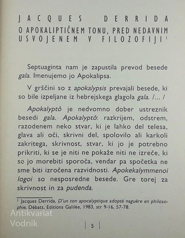 ODSTIRANJA, Miklavž Ocepek