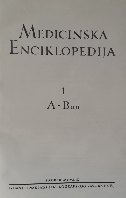 MEDICINSKA ENCIKLOPEDIJA, v SRH jeziku