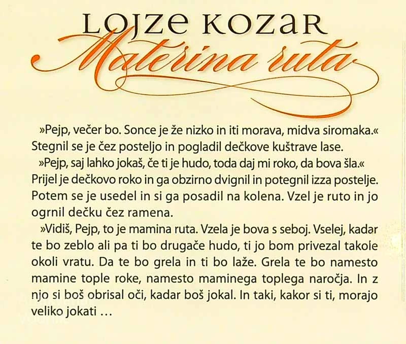 MATERINA RUTA, Lojze Kozar
