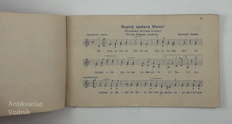 NARODNE HIMNE IN DOMORODNE PESMI ZA MLADINO, priredil Fran Marolt