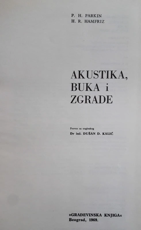 AKUSTIKA, BUKA I ZGRADE, P. H. Parkin, H. R. Hamfriz