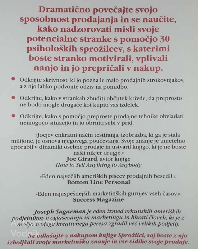 SPROŽILCI, Joseph Sugarman