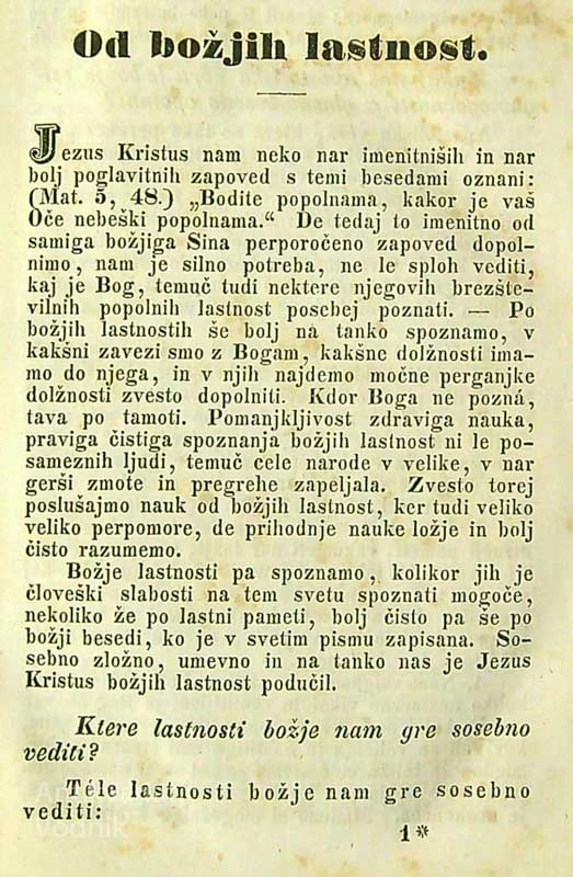 KERŠANSKI NAUK OD BOŽJIH LASTNOSTI