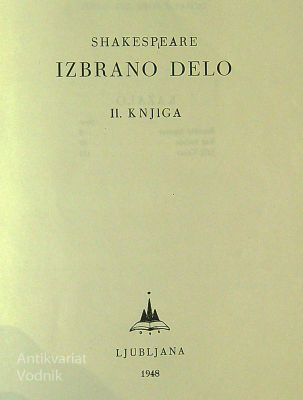 SHAKESPEARE; IZBRANI DELO,