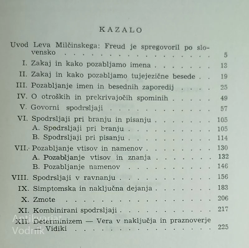 K PSIHOPATOLOGIJI VSAKDANJEGA ŽIVLJENJA, Sigmund Freud