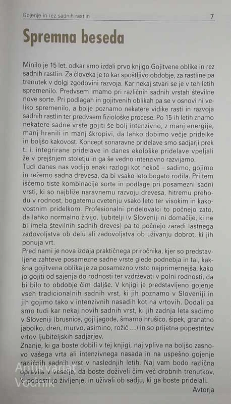 GOJENJE IN REZ SADNIH RASTLIN, Franci Štampar