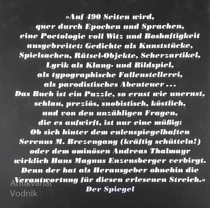 DAS WASSERZEICHEN DER POESIE, Andreas Thalmayr