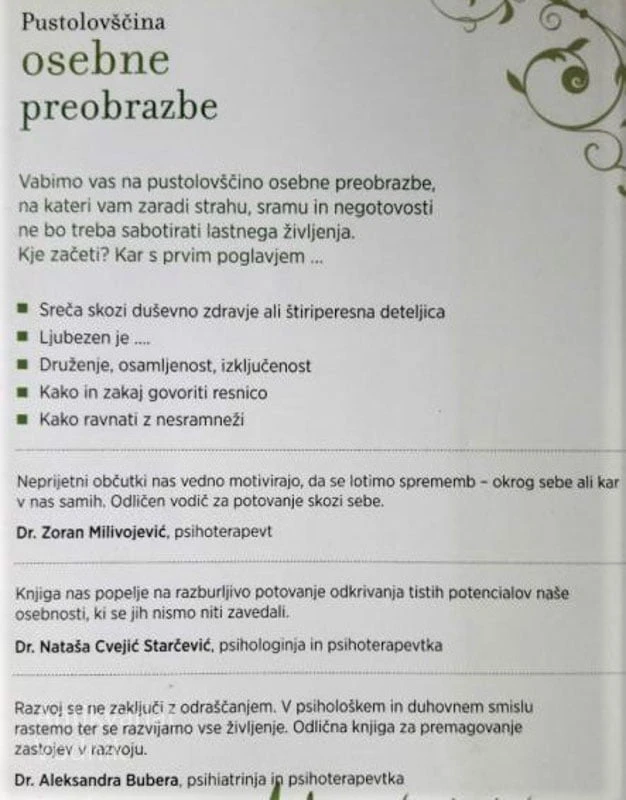 PUSTOLOVŠČINA OSEBNE PREOBRAZBE, Ljubica Uvodić Vranić
