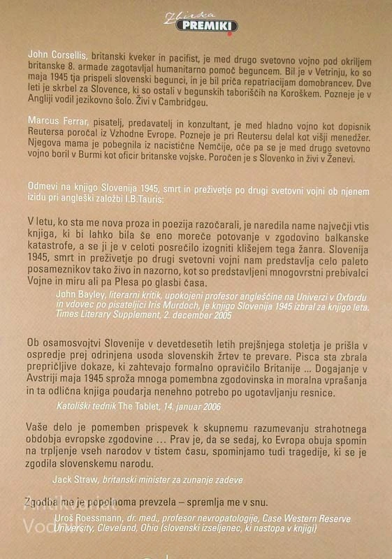 SLOVENIJA 1945: SMRT IN PREŽIVETJE PO DRUGI SVETOVNI VOJNI, J. Corsellis & M. Ferrar