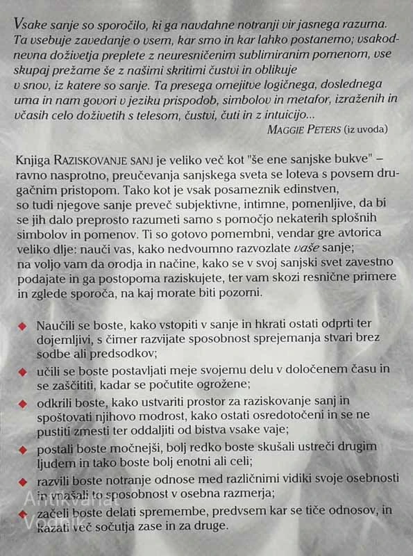 RAZISKOVANJE SANJ, Maggie Peters