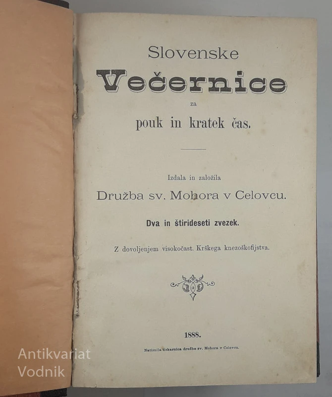 SLOVENSKE VEČERNICE ZA POUK IN KRATEK ČAS