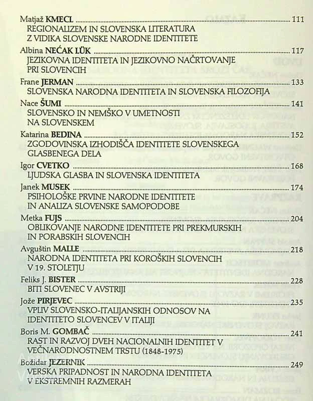 AVSTRIJA. JUGOSLAVIJA. SLOVENIJA. SLOVENSKA NARODNA IDENTITETA SKOZI ČAS