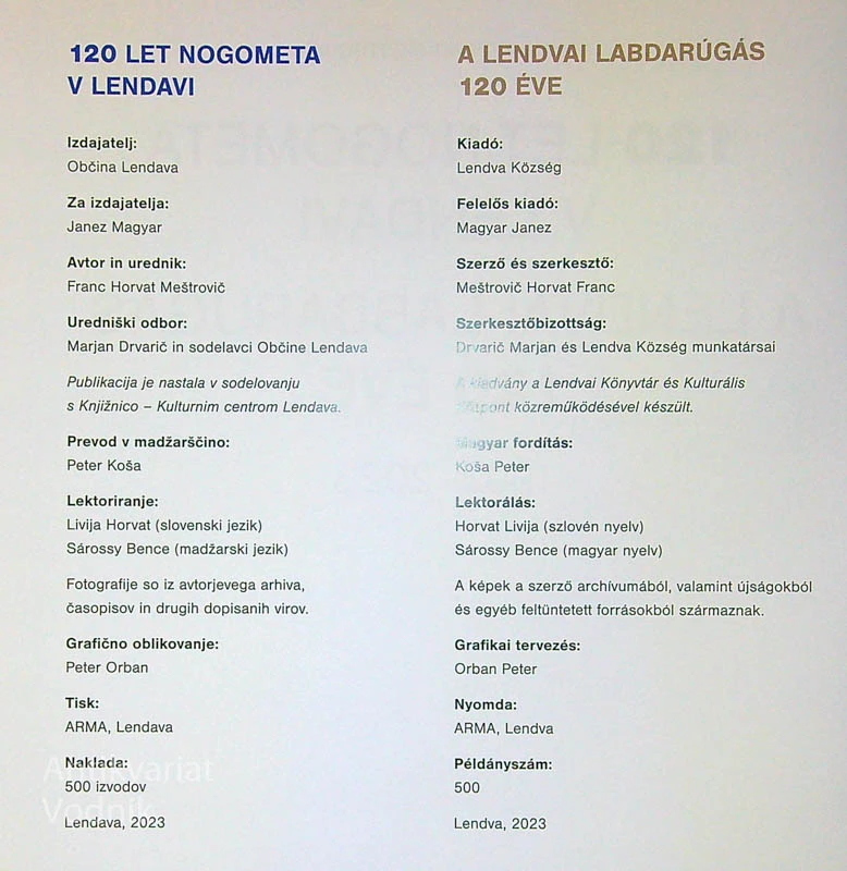 120 LET NOGOMETA V LENDAVI, Franc Horvat Meštrovič