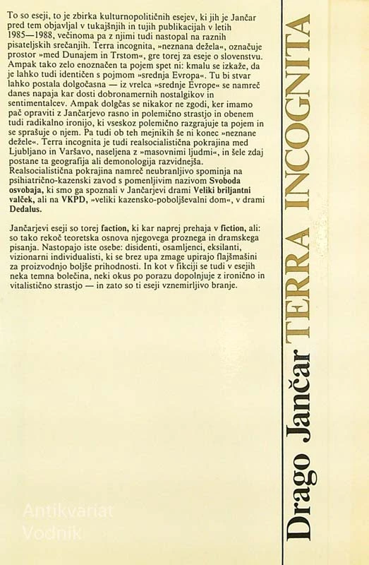 TERRA INCOGNITA, Drago Jančar