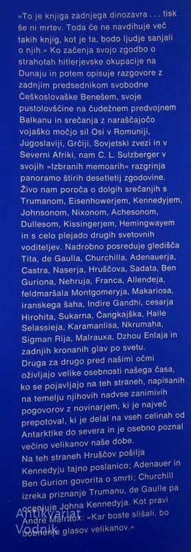 MEMOARI; 7 CELIN IN 40 LET, C. L. Sulzberger