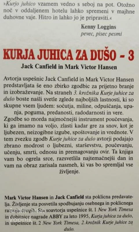 KURJA JUHICA ZA DUŠO 3. krožnik, J. Kanfield…
