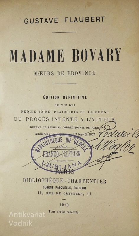 MADAME BOVARY, Flaubert