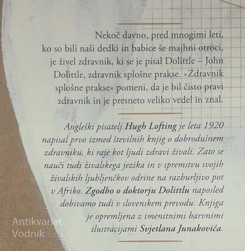 ZGODBA O DOKTORJU DOLITTLU, Hugh Lofting