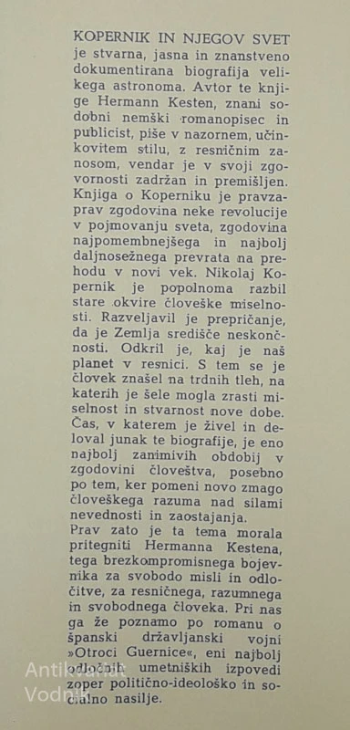KOPERNIK IN NJEGOV SVET, Hermann Kesten