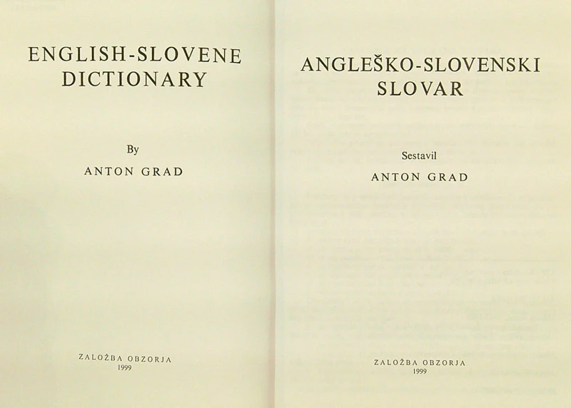 ANGLEŠKO SLOVENSKI SLOVAR, Anton Grad