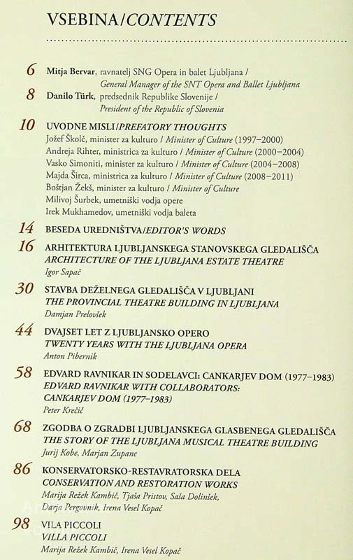 ZLITJE STOLETIJ; OPERA IN BALET LJUBLJANA