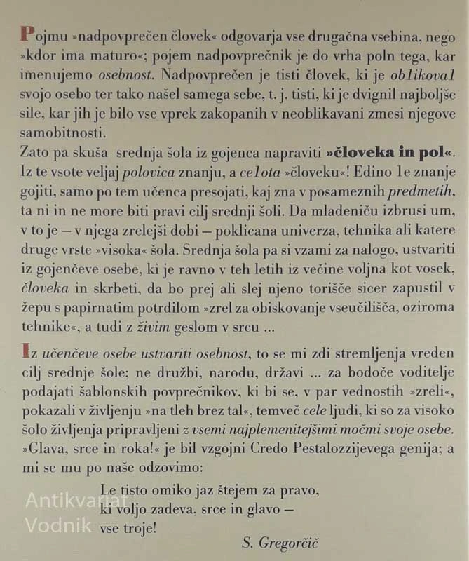 SREDNJEŠOLSKA VZGOJA, Dr. Karel Ozvald