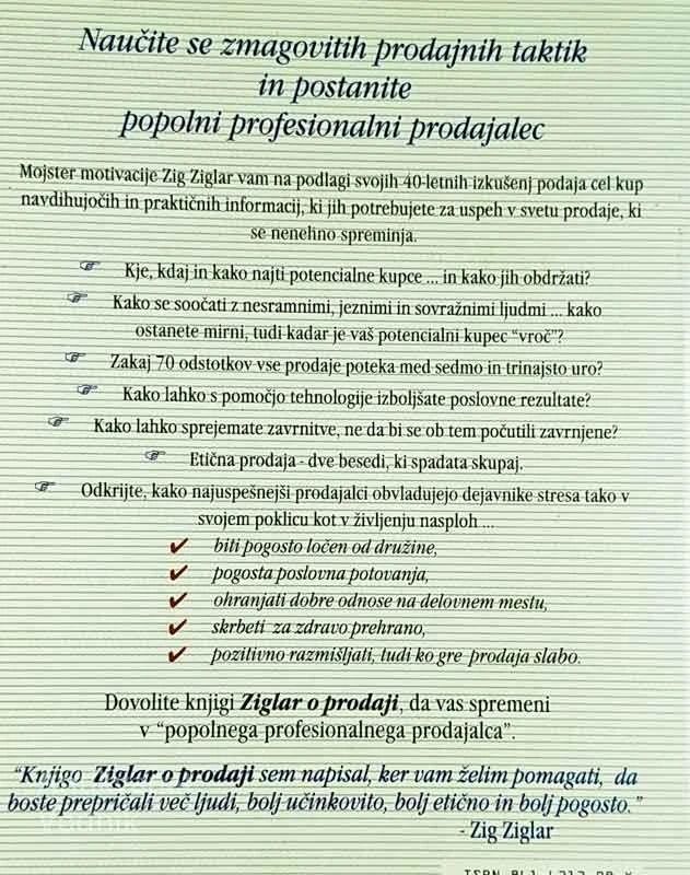 ZIGLAR O PRODAJI, Zig Ziglar