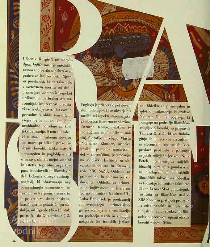 RAZGLEDI PO STAROINDIJSKI KNJIŽEVNOSTI, več avtorjev