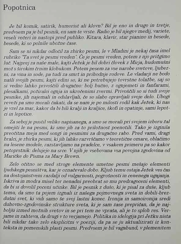 TA SVET JE PESMI VREDEN, F.M. Ježek