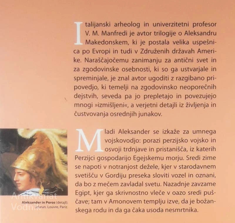 ALEKSANDER VELIKI; AMONOVE SIPINE, Valerio Massimo Manfredi