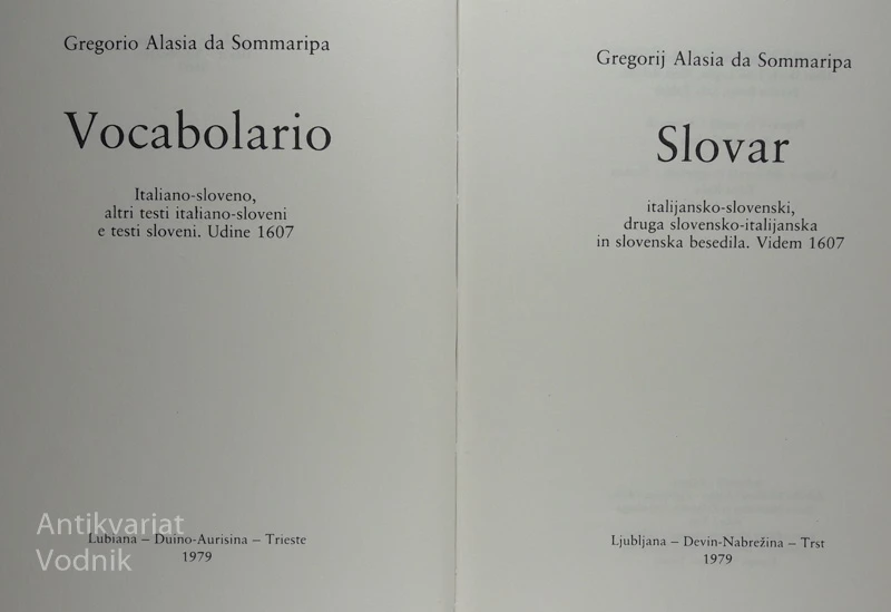 SLOVAR – VOCABOLARIO