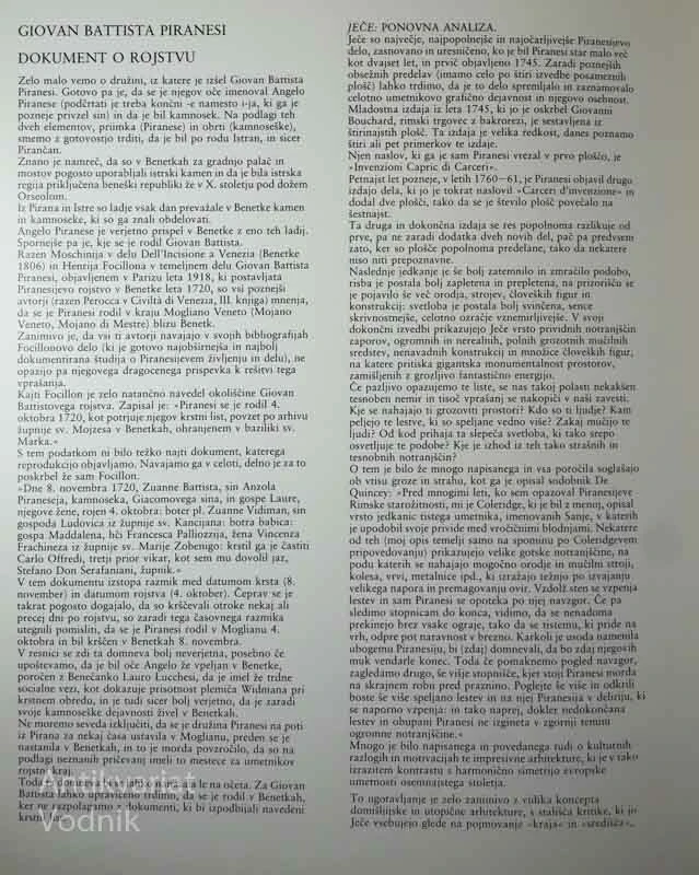 PIRANESI V PIRANU / PIRANESI A PIRANO