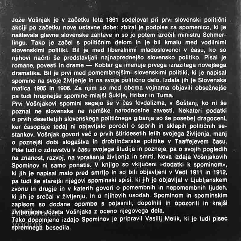 SPOMINI, Josip Vošnjak