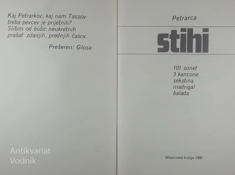 STIHI, Petrarca