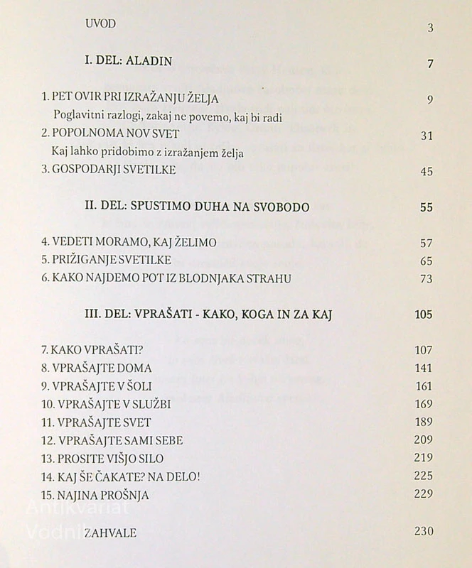 ZGODBA O ALADINU; KAKO VPRAŠATI, DA BI DOBILI, KAR HOČEMO, Jack Canfield in Mark Victor Hansen