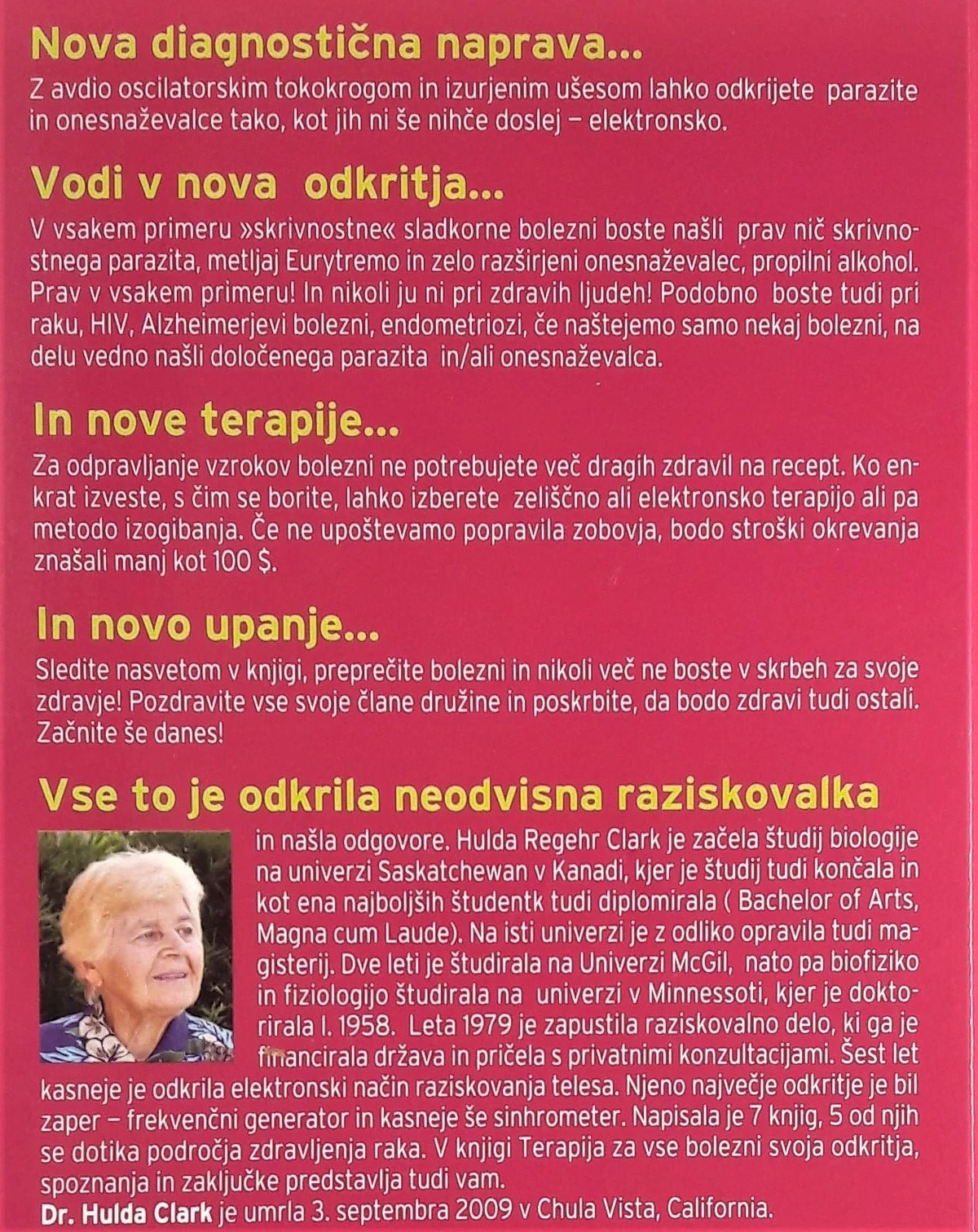 TERAPIJA ZA VSE BOLEZNI, Hulda Regehr Clark, Ph.d., N. D.