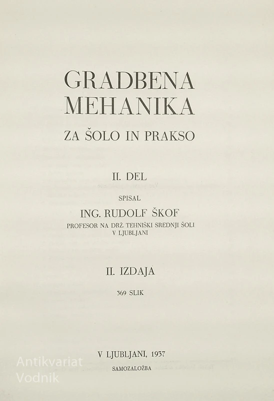 GRADBENA MEHANIKA (1-2), Ing. Rudolf Škof