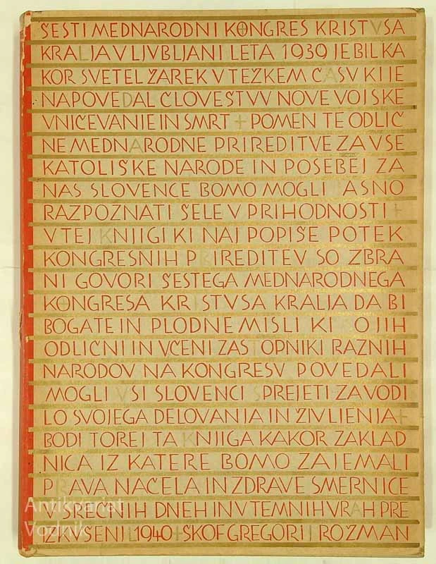 VI. MEDNARODNI KONGRES KRISTUSA KRALJA LJUBLJANA 1939