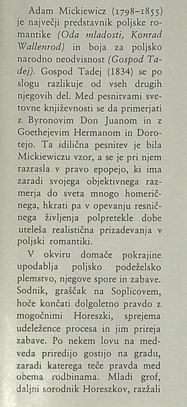 GOSPOD TADEJ, Adam Mickiewicz