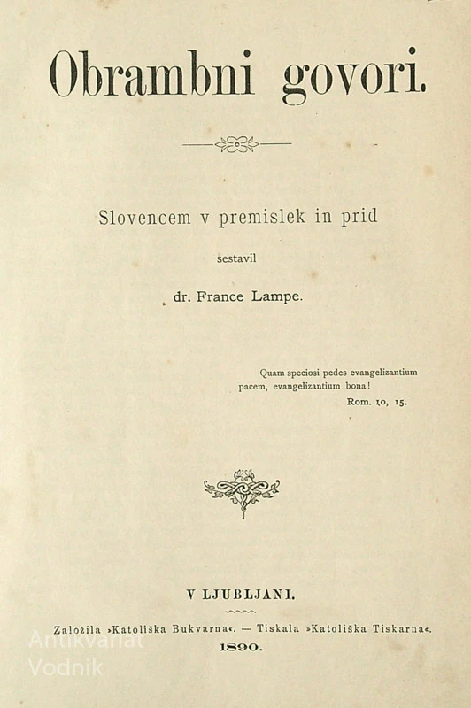 OBRAMBNI GOVORI, dr. France Lampe